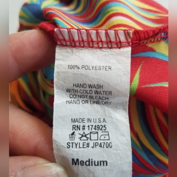 Identity Brand Red/Orange Tropical Print Jumpsuit Size Medium - Picture 5 of 5